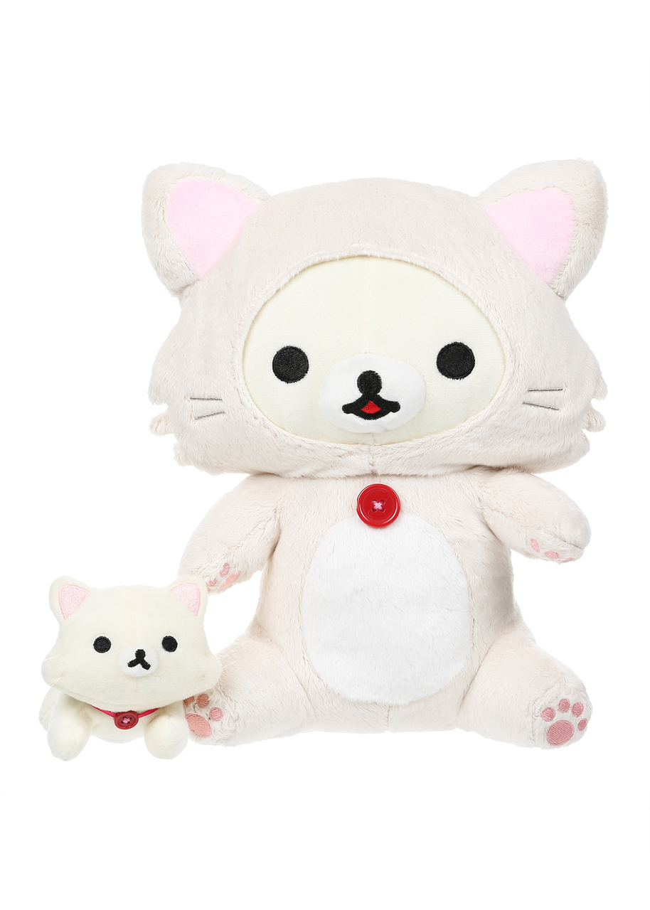 Korilakkuma Cat Playing With Kitty Plush Toy San-X 10 Inches