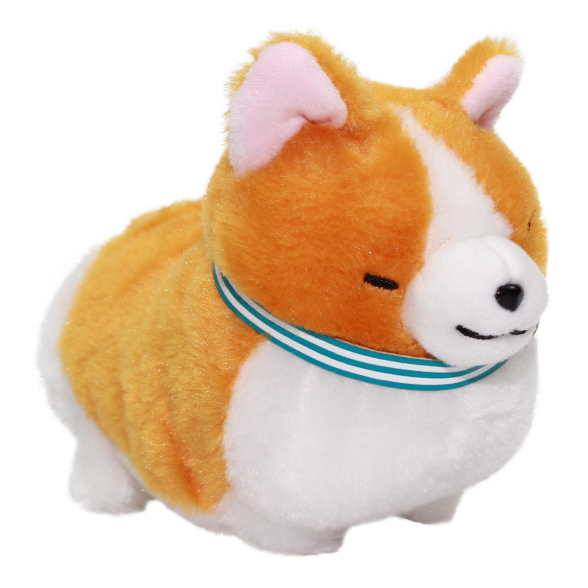 Amuse Ichi Ni no Corgi Plush Small Dog Keychain Orange Green Collar 4 Inches
