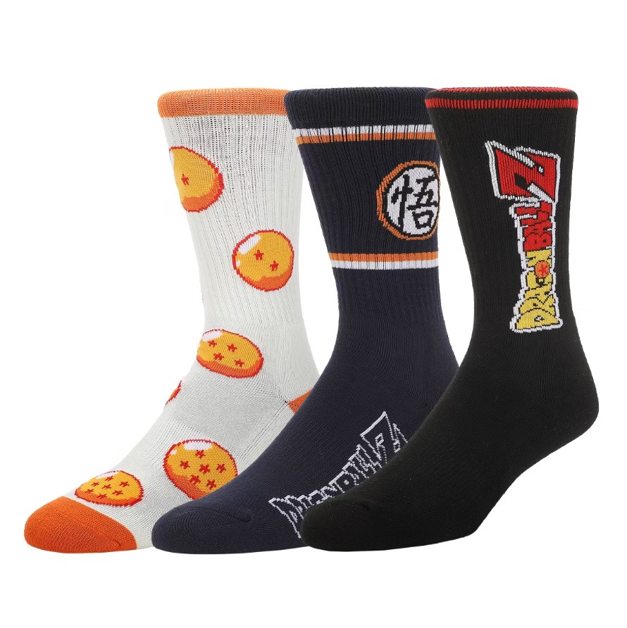 Dragon Ball Z Stripe Logo Crew Socks 3 Pair