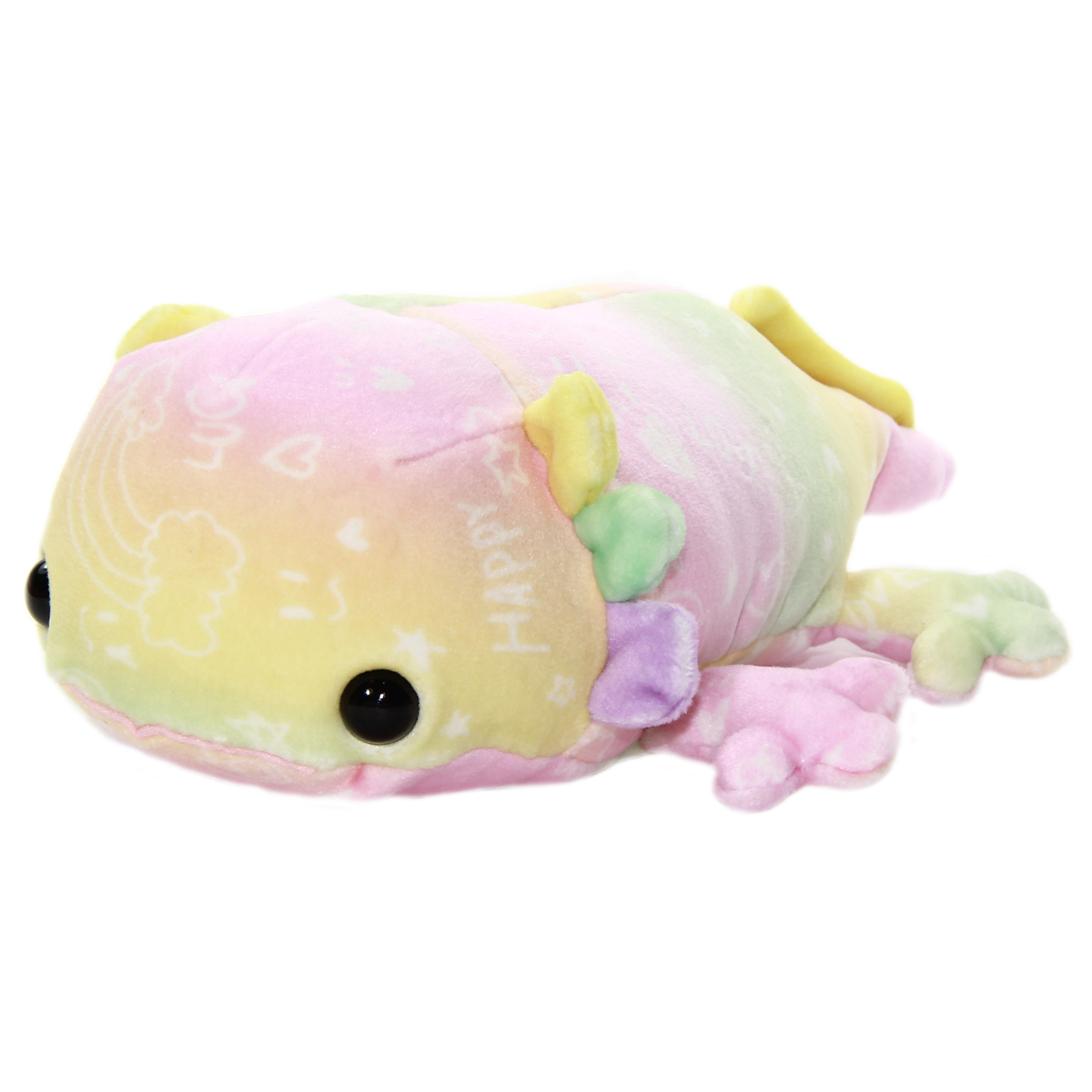 Mochi Puni Rainbow Axolotl Plushie, Pink / Yellow 9 Inches