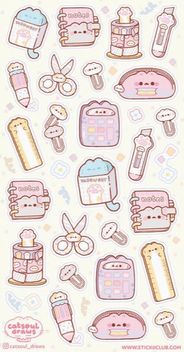 Kitty Stationery Sticker Sheet