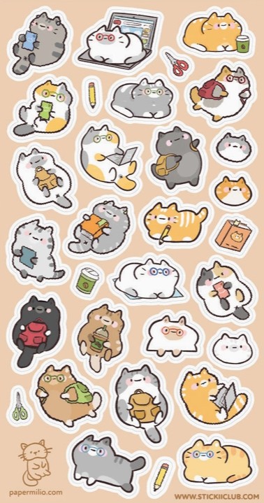 Kitty Academia Sticker Sheet