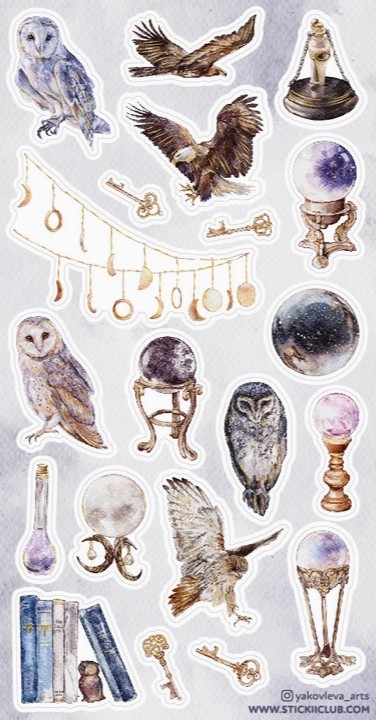 Mystical Birds Sticker Sheet