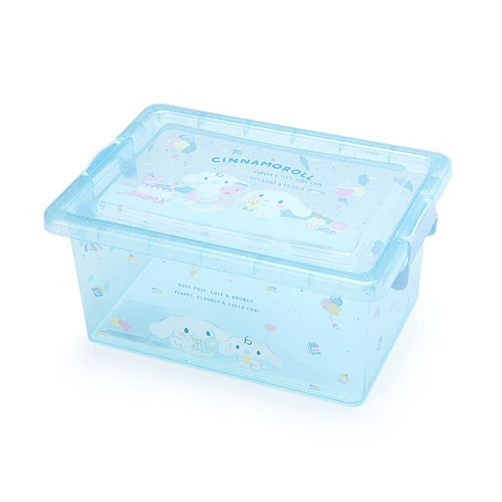 Cinnamoroll Plastic Container, Storage Bin, Organizer, Blue, Sanrio