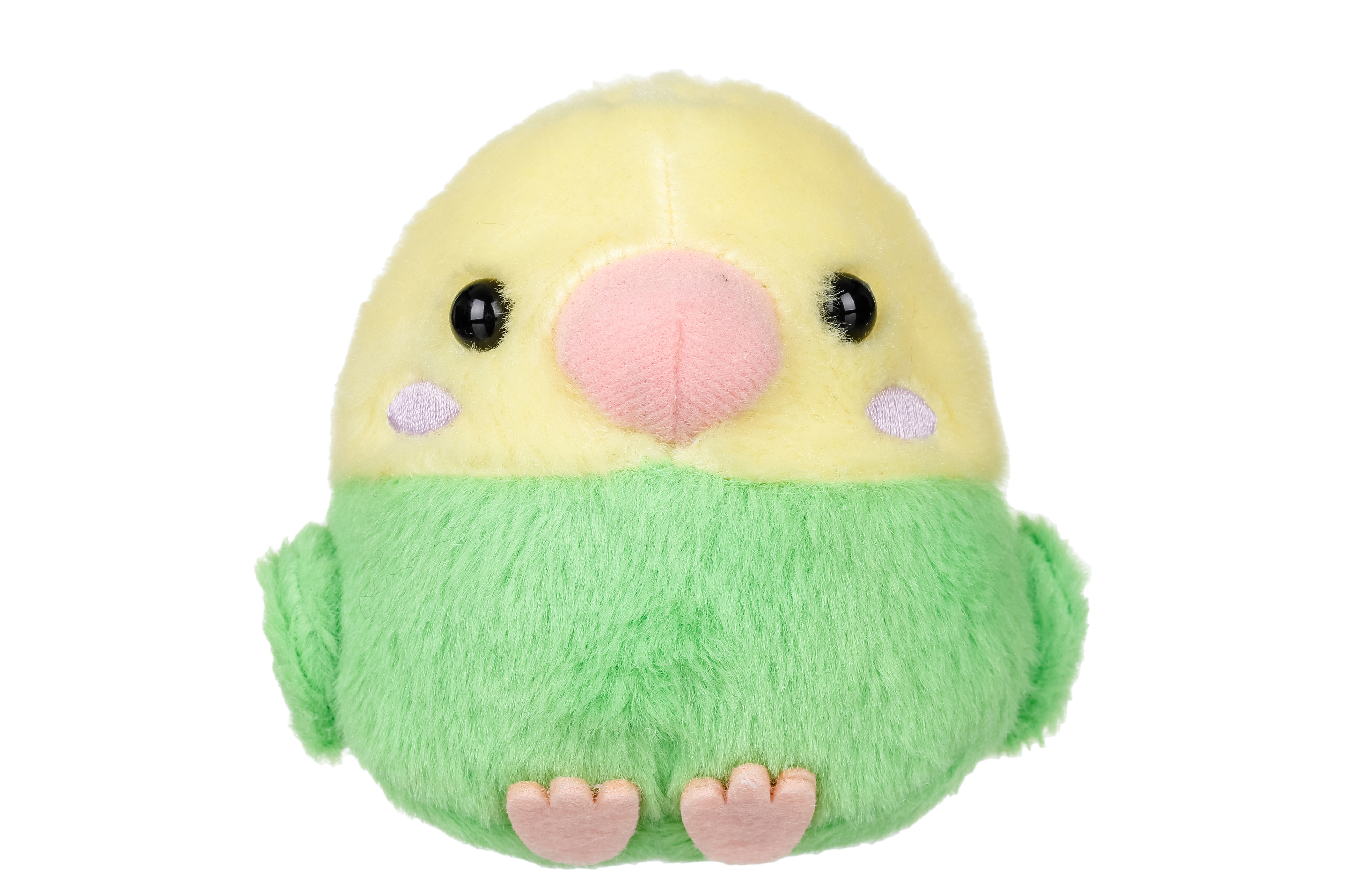 Amuse, Parrot Plush Bird, Kotori Tai, Finch Keychain, Yellow / Green, 4 Inches