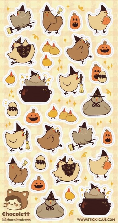 Bewitching Chickens Sticker Sheet