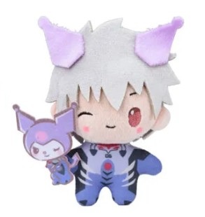 Kaworu Nagisa x Kuromi Plush Doll, Evangelion x Sanrio, 4 Inches, Sega