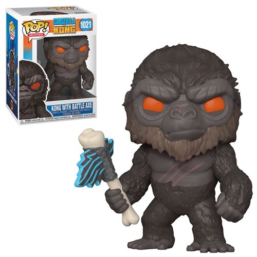 Kong with Battle Axe Figure Godzilla vs Kong Funko Pop Animation 3.75 Inches Funko Pop 1021