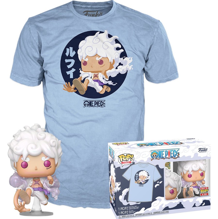 Luffy Gear 5 Funko Figure & T -Shirt Combo One Piece Size XL - X-Large