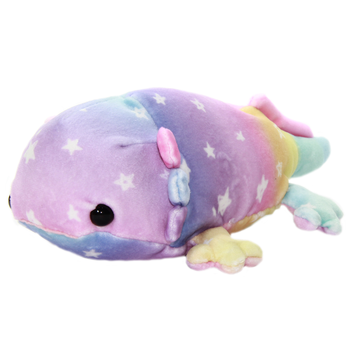Mochi Puni Rainbow Axolotl Plushie, Purple / Blue 9 Inches