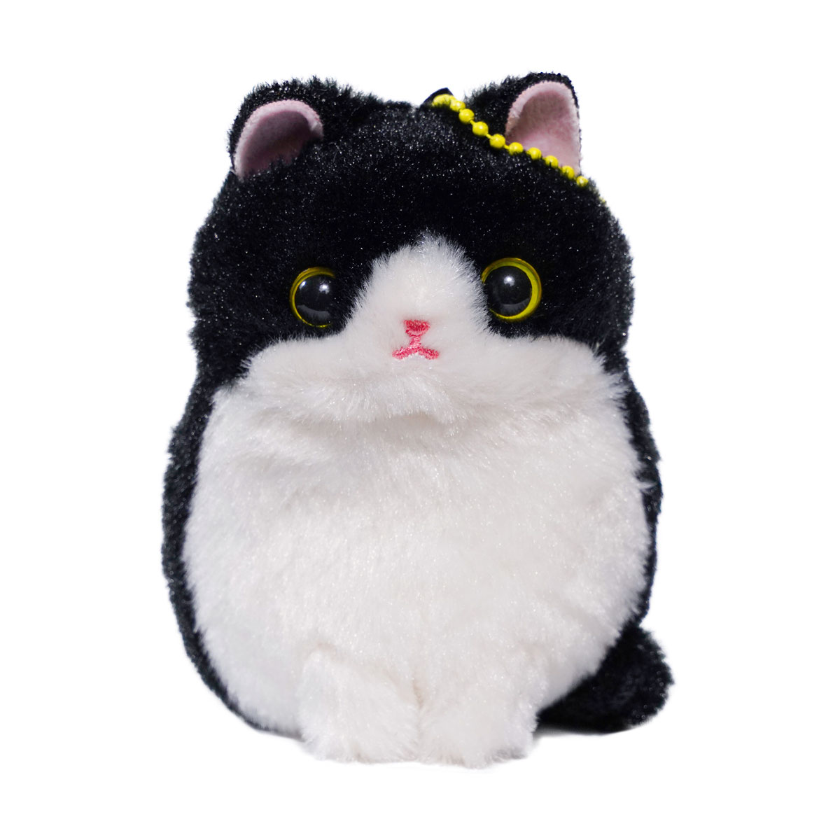 Kawaii Neko Kitten Stuffed Animal Cat Plushie Black Keychain Size 4