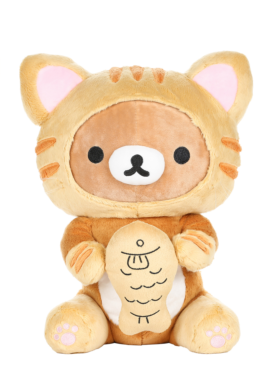 Rilakkuma as Tiger Eating Fish Plush 13 Inches