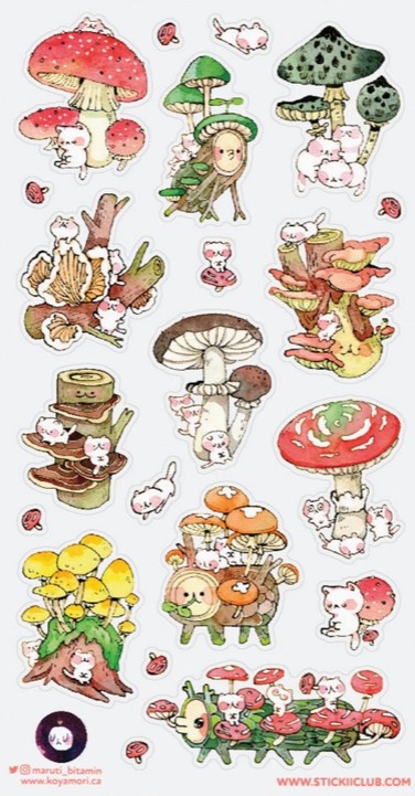 Purr-fect Shrooms Sticker Sheet