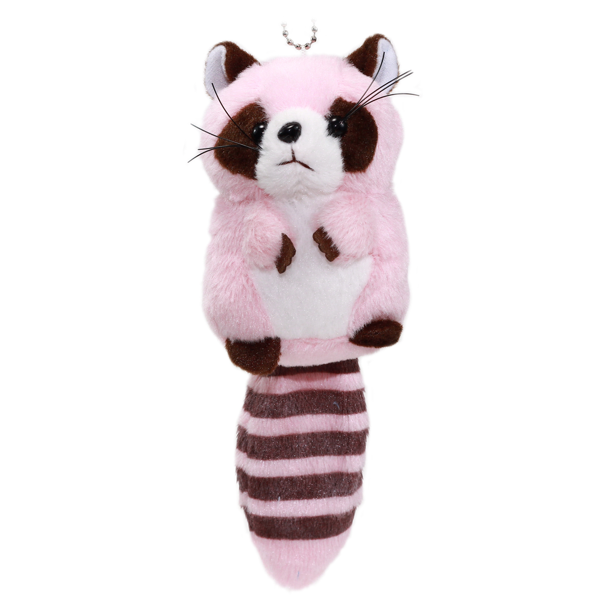 Colorful Racoon Plush Collection Keychain Size Pink 4 Inches