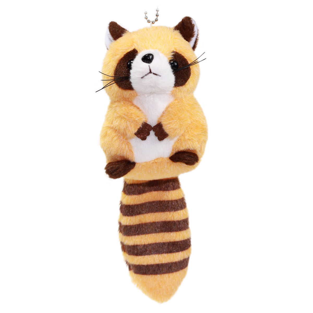 Colorful Racoon Plush Collection Keychain Size Orange 4 Inches