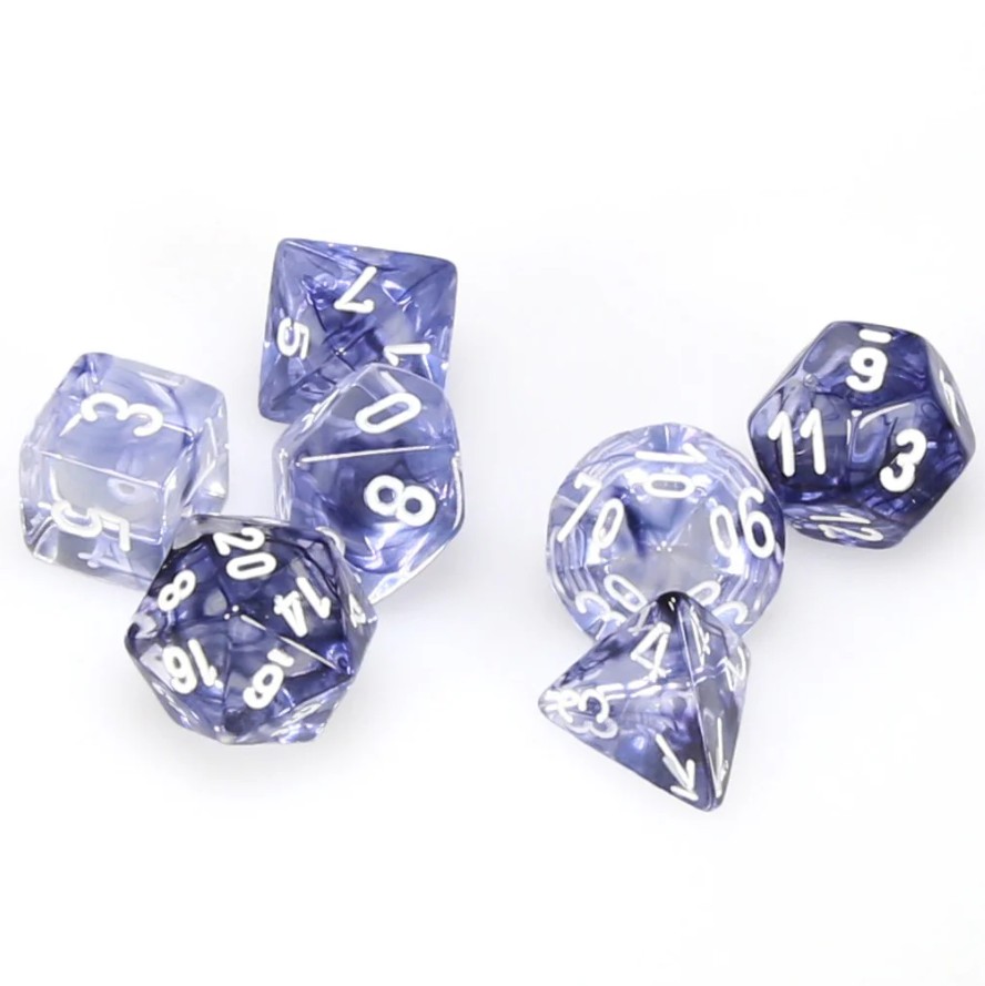 Chessex - Nebula - Black/White - 7 Die Set - CHX 27408 - Dice