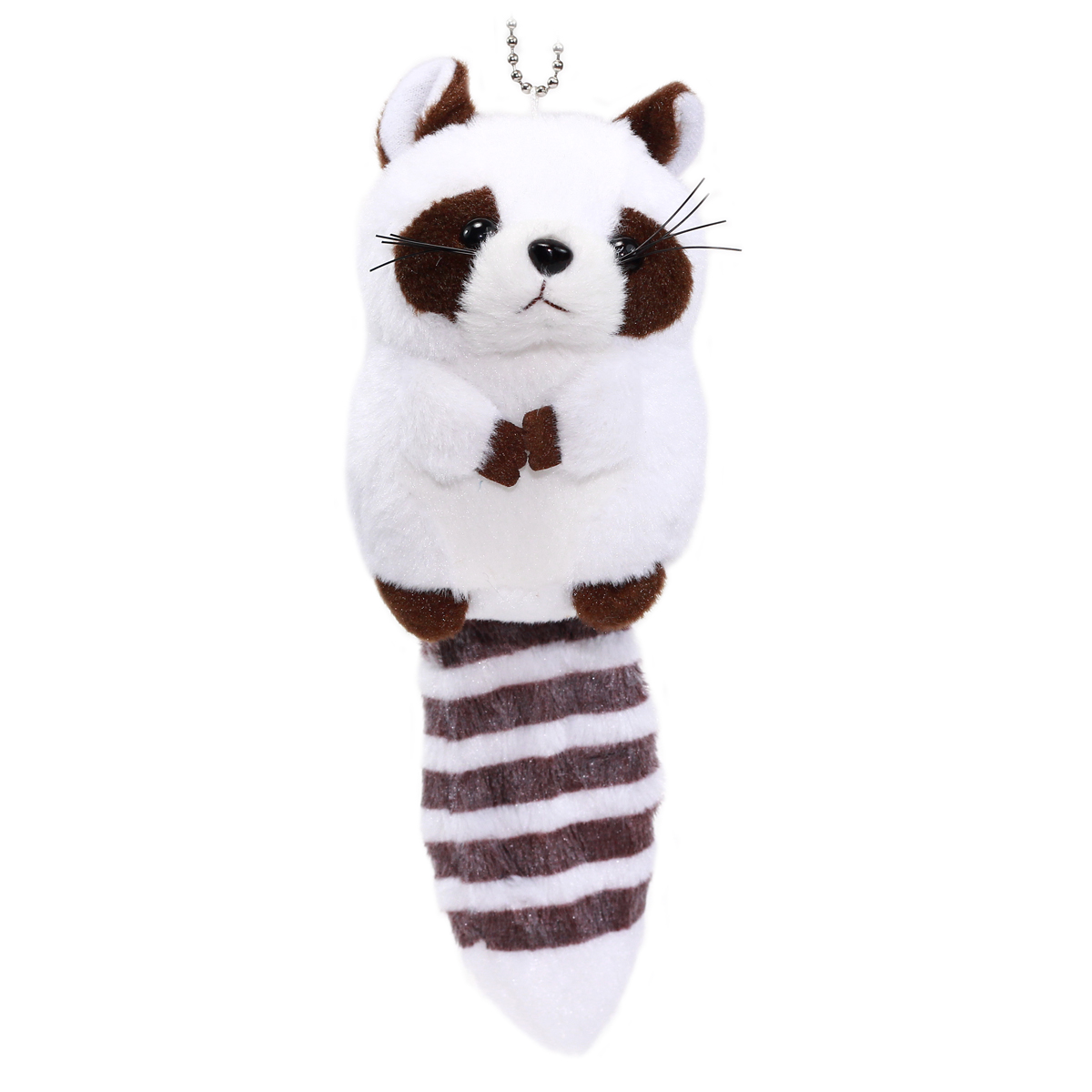 Colorful Racoon Plush Collection Keychain Size White 4 Inches
