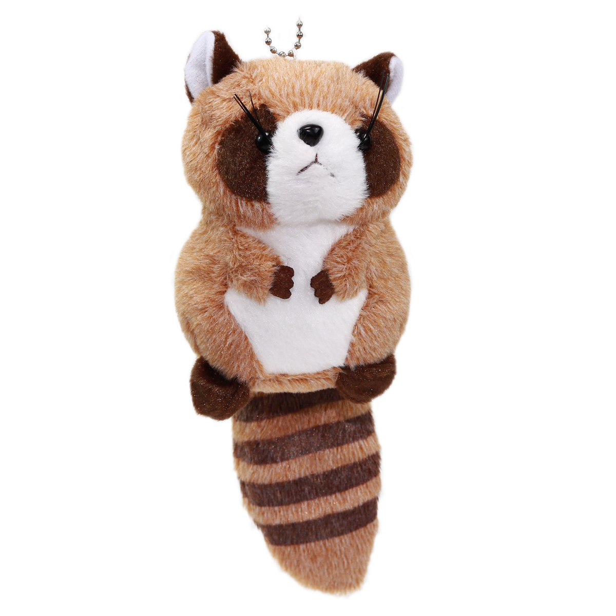 Colorful Racoon Plush Collection Keychain Size Brown 4 Inches