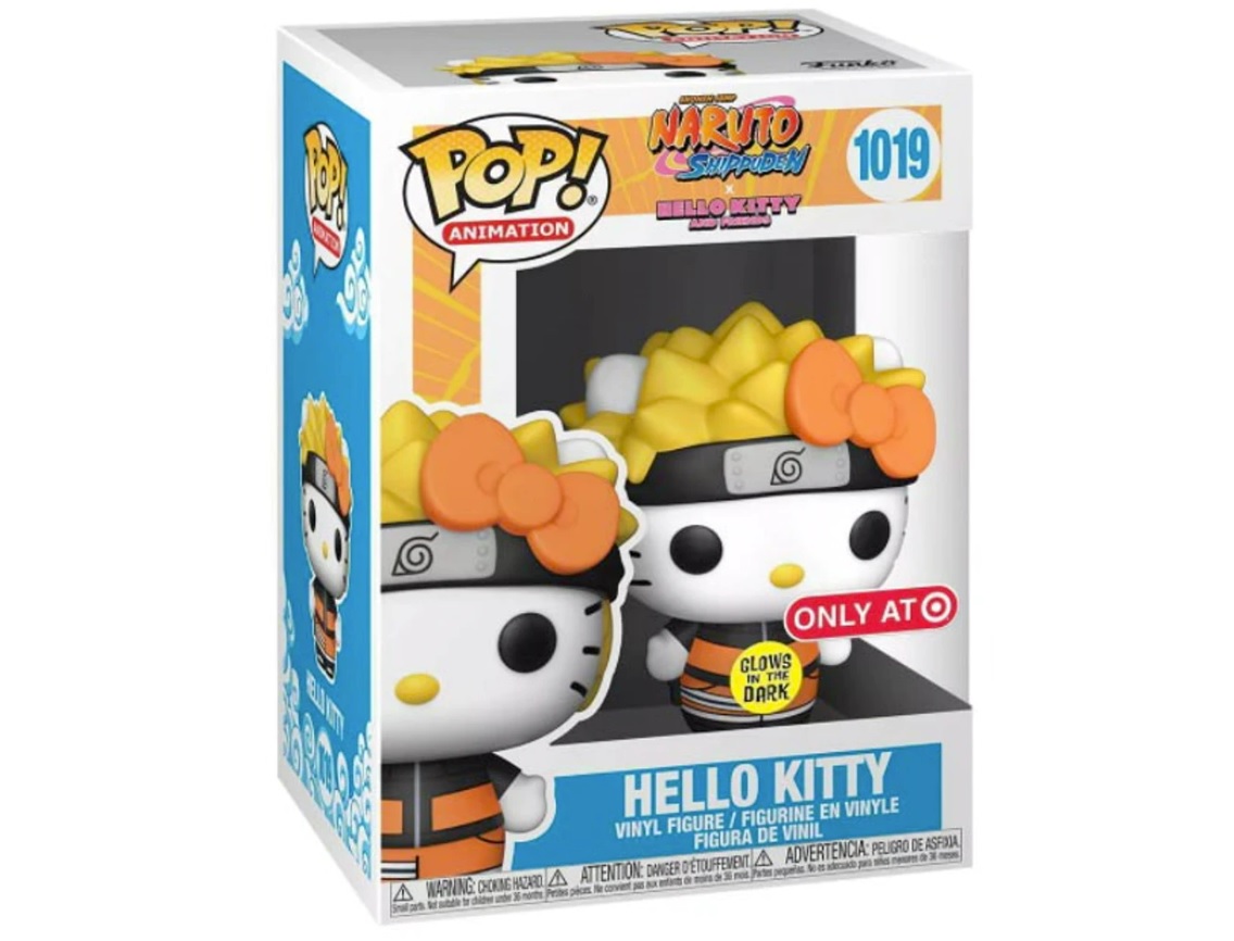 Naruto Figure Naruto X Hello Kitty Friends Funko Pop Animation 3.75 Inches Funko Pop 1019 Glows In The Dark