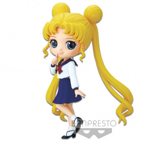 Sailor Moon Figure, Usagi Tsukino, School Uniform A Version, Q Posket, Banpresto Bandai