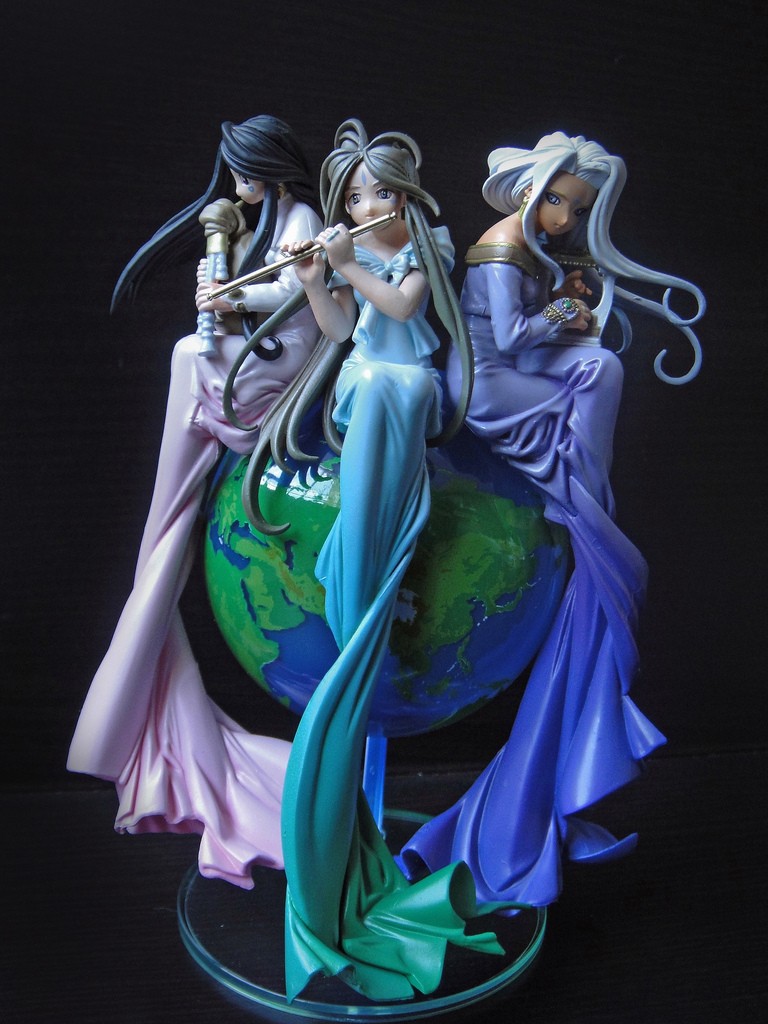 Urd, Skuld, Belldandy, Terzetto Ver. 2004/2005 with Globe, Ah! My Goddess, Afternoon, Kaiyodo