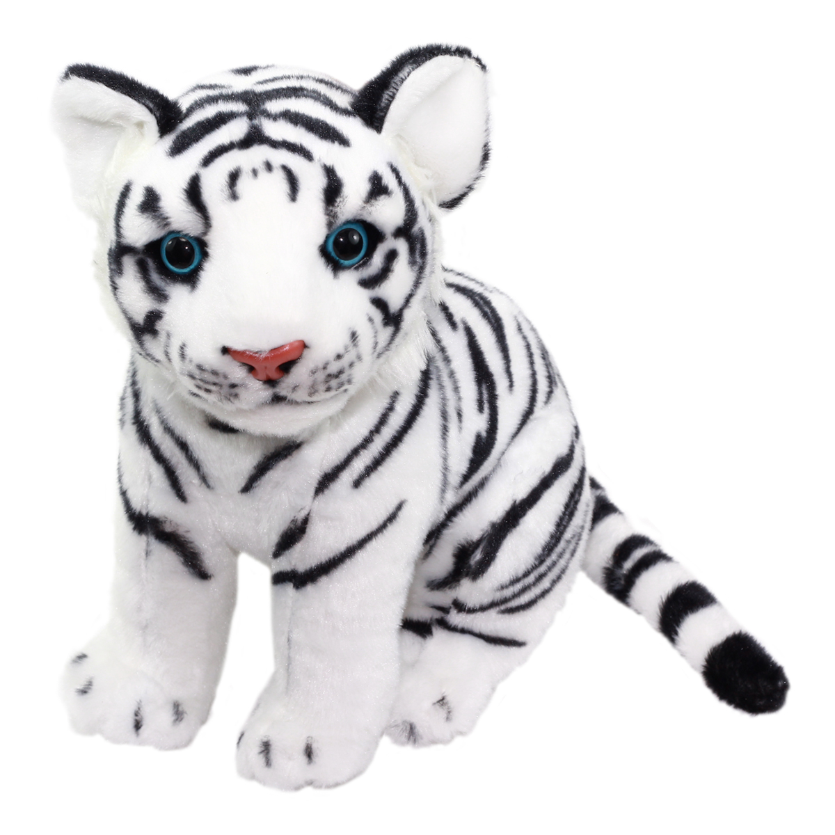 Real Animal Plush Collection Stuffed Animal Toy White Tiger 10 Inches