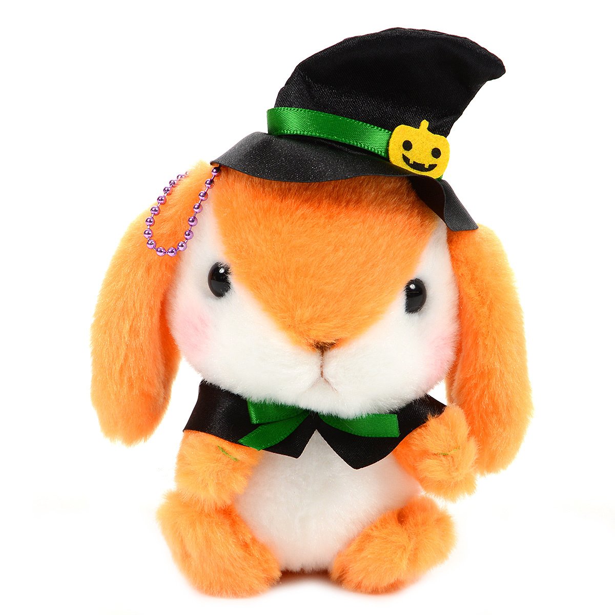 Amuse Halloween Bunny Plushie Cute Stuffed Animal Toy Orange / White 4 Inches
