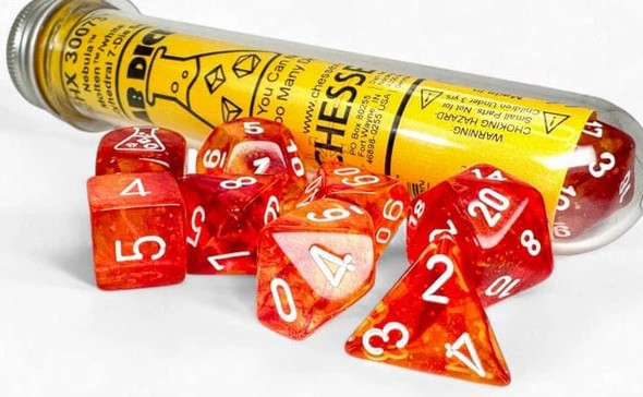 Chessex - Lab Dice - Molten/White - 7 Die Set - CHX 30073 - Dice