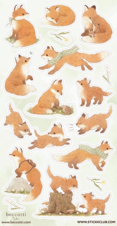 Lovely Little Foxes Sticker Sheet