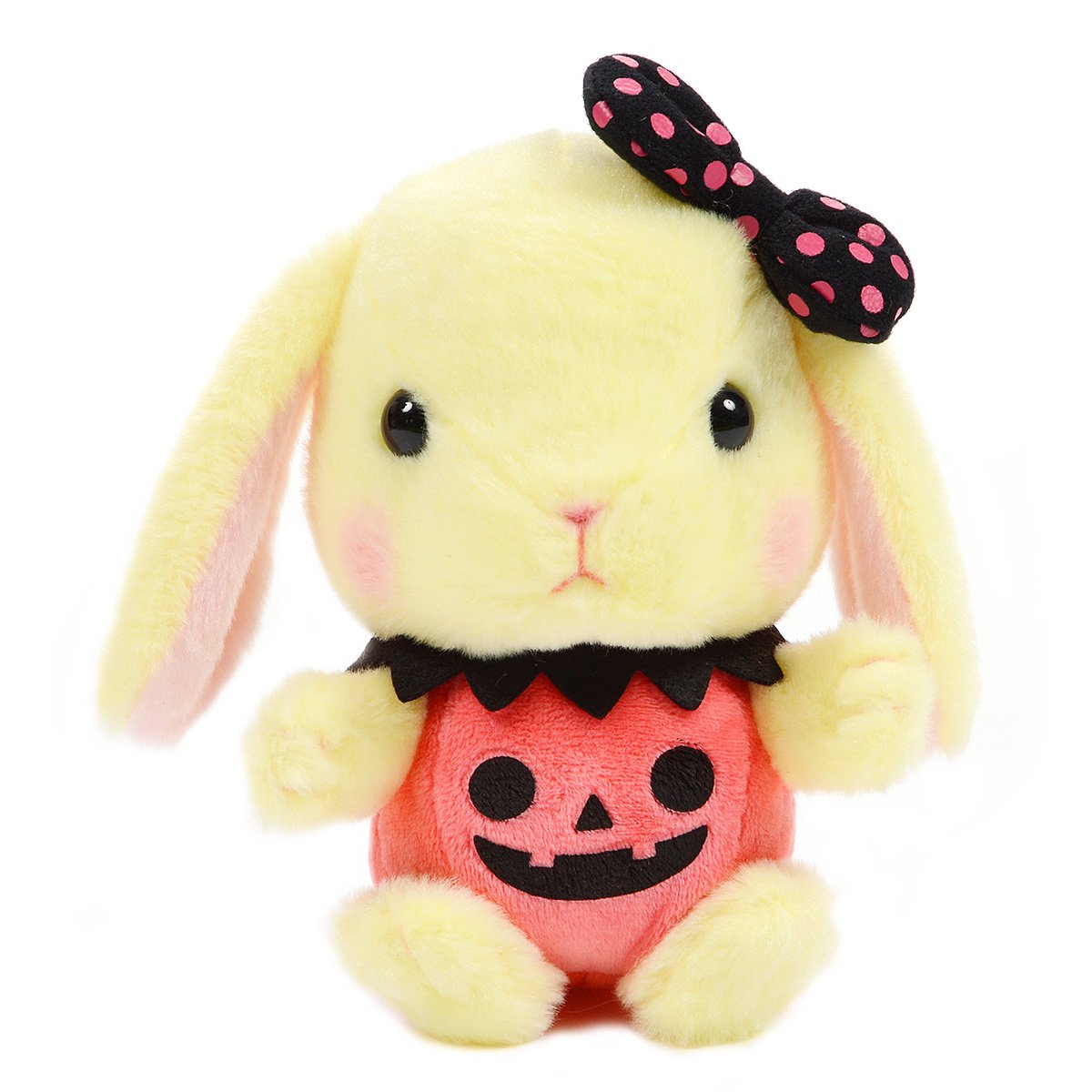 Amuse Halloween Bunny Plushie Cute Stuffed Animal Toy Yellow 6 Inches