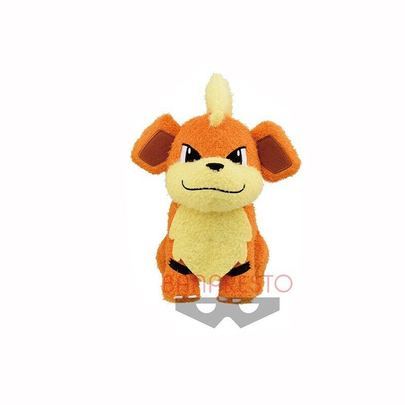 Pokemon Sun & Moon Growlithe Plush Doll Hopepita Dekkai 10 Inches Banpresto