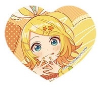 Project Sekai Colorful Stage! Feat. Hatsune Miku Holographic Heart Shaped Pin Badge Sega - Kagamine Rin