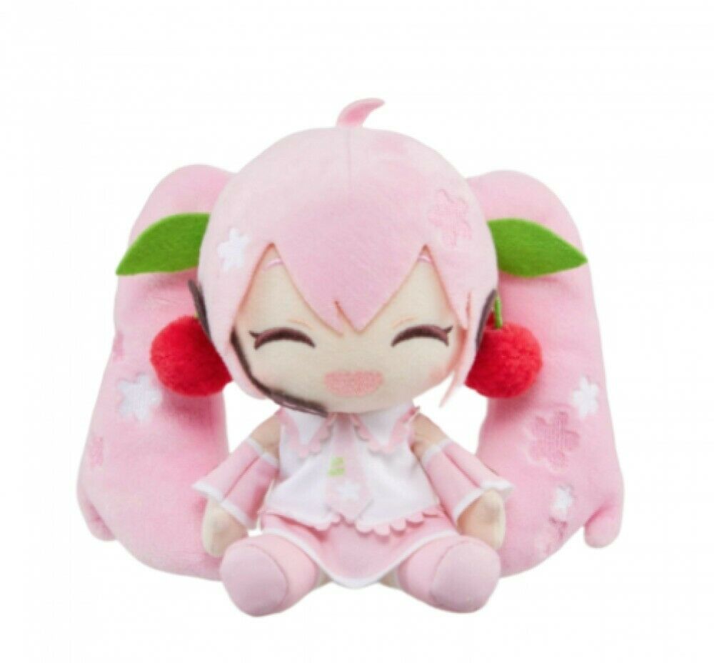 Sakura Miku Plush Doll 2020 Ver. Cherry Blossoms Pink Outfit Smiling Small Size 7 Inches Vocaloid Sega