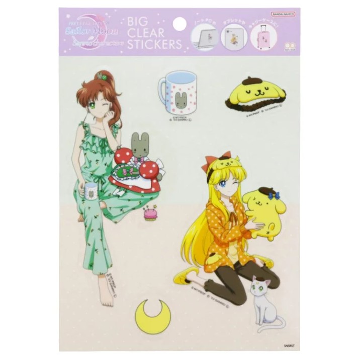 Sailor Jupiter and Sailor Venus x Sanrio Characters, Big Clear Stickers, Stationery, Sailor Moon Cosmos