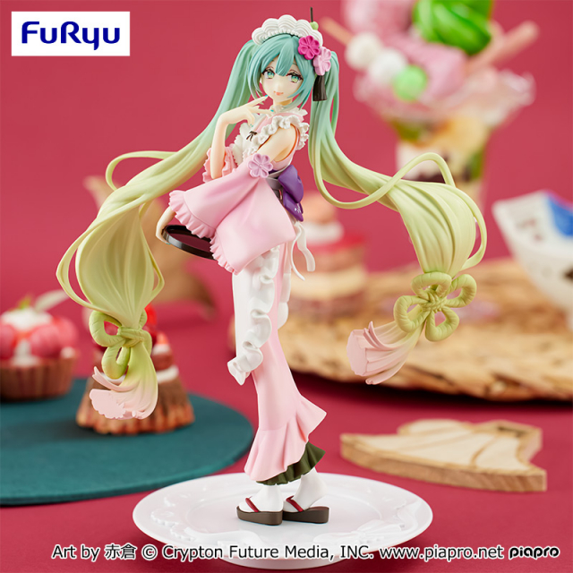 Miku Hatsune Figure, Exceed Creative Figure, Sweet Sweets, Sakura Matcha Parfait, Vocaloid, Furyu