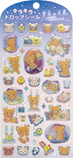 Rilakkuma Sticker Set - 3D Drop Holographic Sticker - A San-X Official Japan 2023