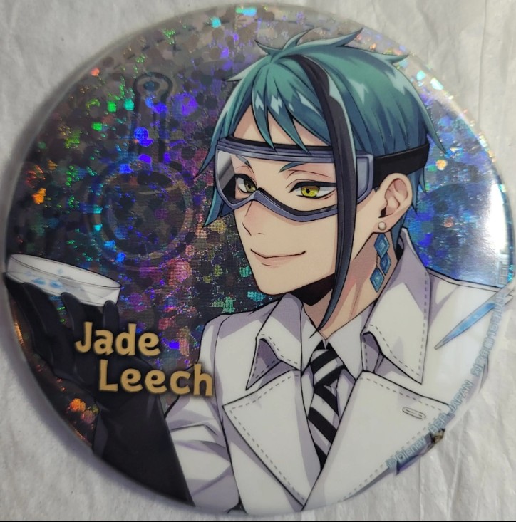 Twisted Wonderland Jade Leech Glitter Pin Badge Big Size - X