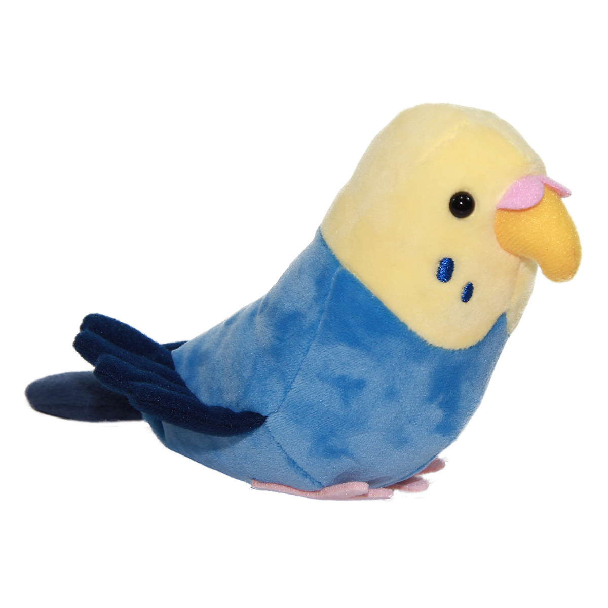 Parakeet Plush Doll, Cute Birds Collection, Stuffed Animal Toy, Blue & Yellow, 6 Inches