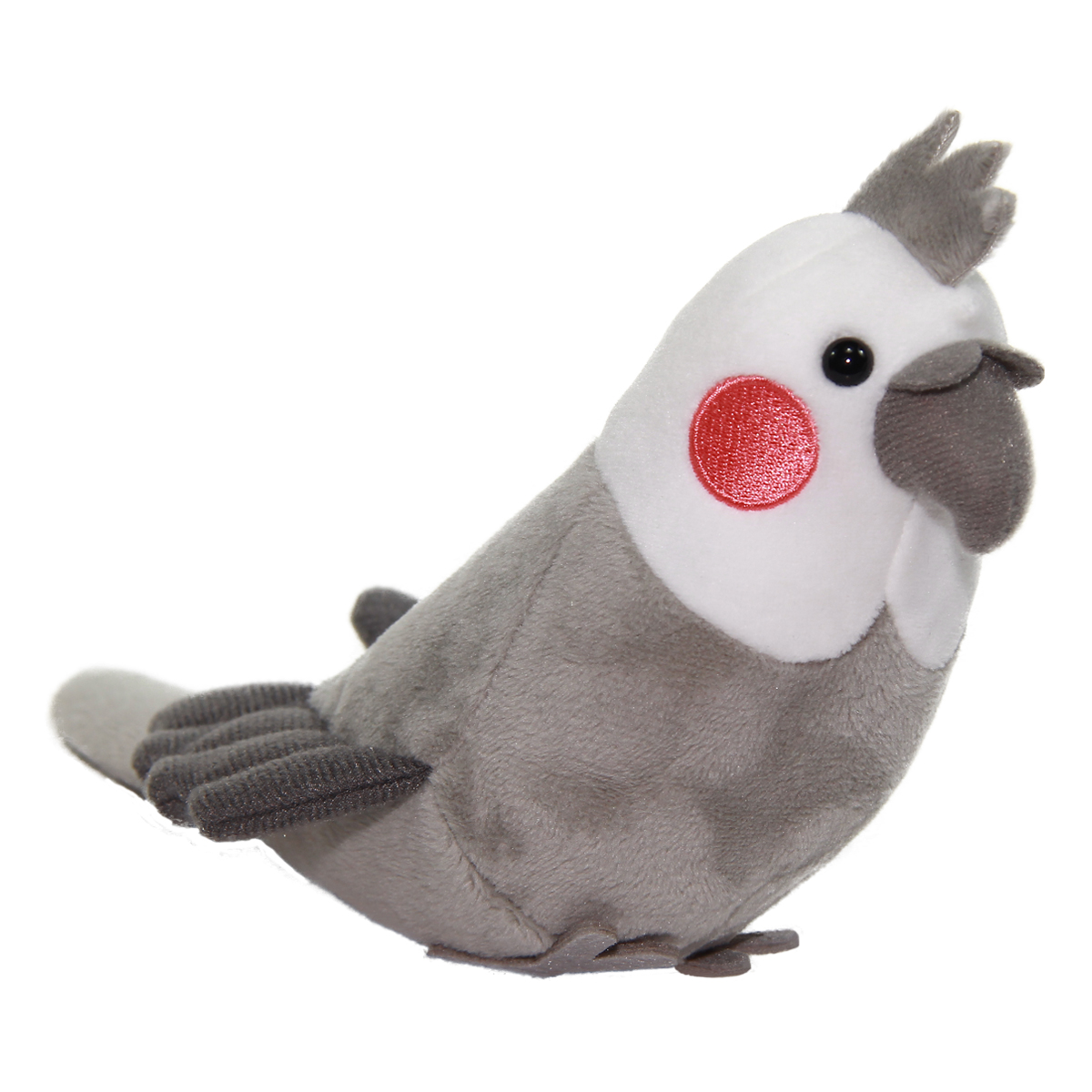 Cockatiel Plush Doll, Cute Birds Collection, Stuffed Animal Toy, Gray, 6 Inches