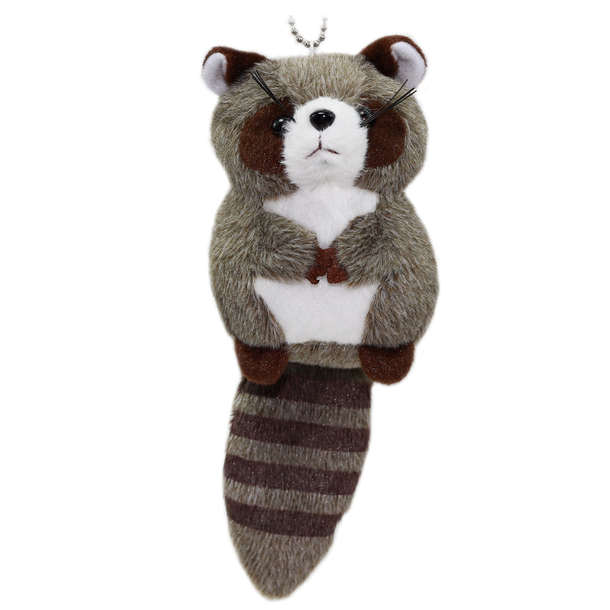 Colorful Racoon Plush Collection Keychain Size Grey 4 Inches