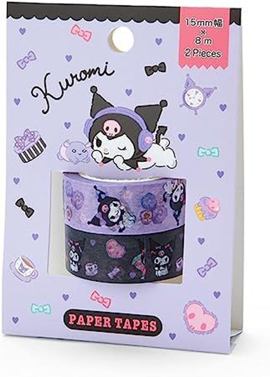 Sanrio Kuromi Washi Tape Washi-Tape Black & Purple Set of 2