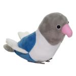 Parakeet Plush Doll, Cute Birds Collection, Stuffed Animal Toy, Blue, White, Gray, 6 Inches