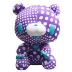 Taito Textillic Crazy Dots Gloomy Bear Plush Doll Purple White GP #556 12 Inches
