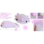 Mochi Puni Flip Sequin Axolotl Plushie, Silver Pink White 9 Inches