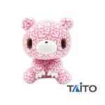 Gloomy Bear Plush Doll, Textillic 12, Skull Hearts, Pink/White, GP #579, 10 Inches